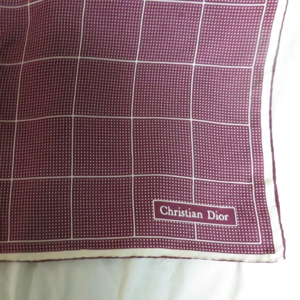 ❤️2 CHRISTIAN DIOR Pocket Square Bandana Luxurious Silk Scarf